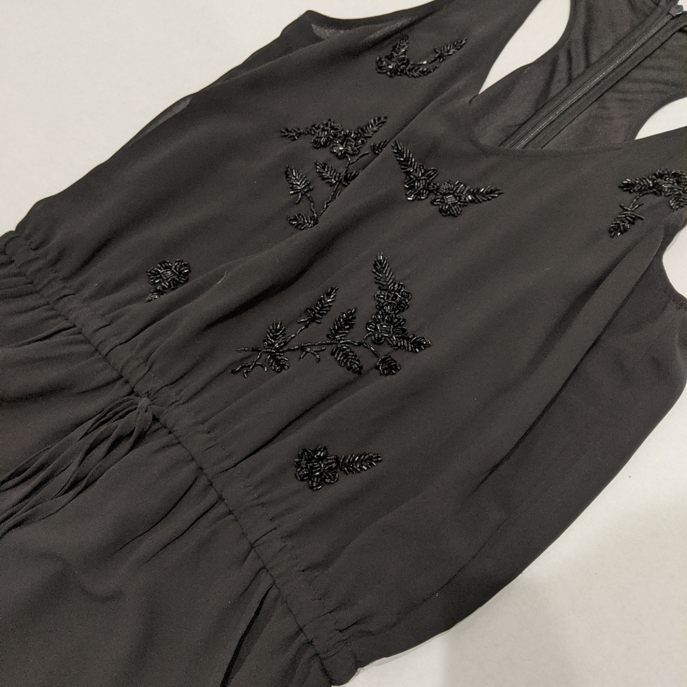 F21 black chiffon beaded romper - Picture 2 of 6
